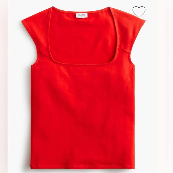 J crew Cap-sleeve stretch cotton-blend squareneck tank top medium - Picture 2 of 2
